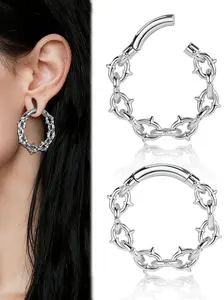 1PCS Halloween Vintage pointed cone Style  Design Unisex Appeal Jewelry ,Earrings Ear Weights, Minimalist Fashion Ear Casual All-Season Accessory Tunnels Ear Plugs Retro Punk Holiday Gift Jewelry