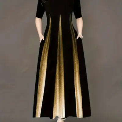 lipstick with black and gold dress Black/Gold Ombr Lurex Bustier Gown with Train