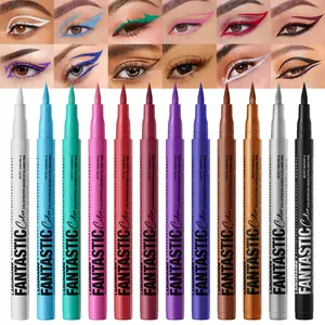Liquid Longwear Eyeliner Pen Matte Finish Waterproof Smudgeproof Ultra-Fine Smooth Application Single Piece Cosmetic Eye Makeup Tool
