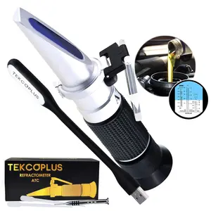 4-in-1 Antifreeze Refractometer, Coolant Refractometer with ATC for Checking Car Antifreeze System, Glycol, Battery Fluid, Propylene Ethylene, Windshield Fluid, Antifreeze Freezing Point