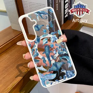 Magnetic Phone Case for Samsung Galaxy S24 Plus S25 Ultra S23 FE Ultra S22+ Oceanic Watercolor Symphony  Pattern Shockproof Anti-Scratch Stylish Smartphone Cover