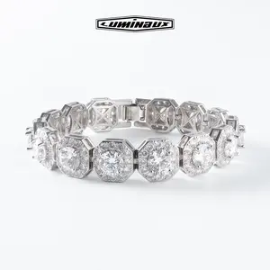 [LUMI31] D Color VVS Tennis Bracelet for Men Women Cuban Bracelet 12MM Wide Iced Out Chain Flip Bracelet with Giftbox