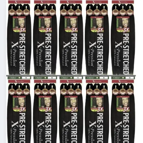 X-Pression 3X Pre-Stretched Braid 52" (10 Pack) X-Pression 3X Pre-Stretched Braid 52" (10 Pack)