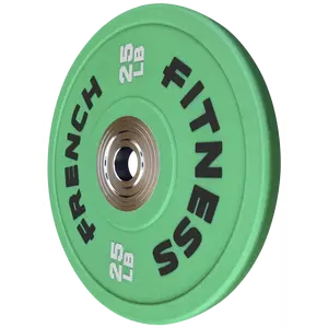 French Fitness Competition Urethane Bumper Plate 25 lb Colored (Green) (New)