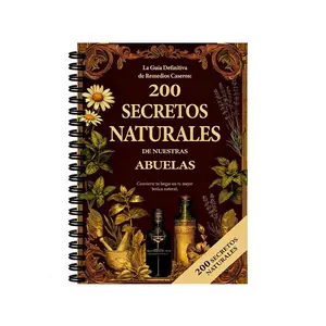 Spanish Grandmother Natural Remedies Handbook, 200 Home Recipes Cover, Natural Therapy Guide Notebook, Vintage Coil Herbal Wellness Notebook, Spiral Bound Notepad