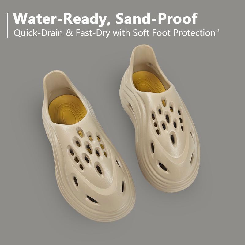 GRIP&GO Men's Alien Fashion Slip-On Sandals EVA Lightweight Outdoor Shoes Non-Slip Sole Soft Comfortable Breathable Tsinelas Black