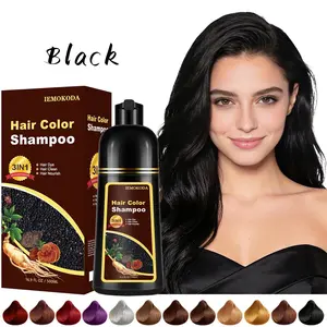 Black Hair Dye Shampoo for Gray Coverage, 3-in-1 Semi-Permanent Hair Color Shampoo for Women & Men, Instant Natural Formula, Gentle & Easy to Use, Champu Para Canas, 16.9 Fl Oz
