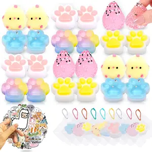 Taba Squishy Pack – 24 Pack Taba Squishies with 50 Stickers, Squishy Toys Birthday Party Favors for Kids 4-8 8-12, Treasure Box Toys fidgets for Classroom ,Valentine's Day Gifts ,Goodie Bags Stuffers