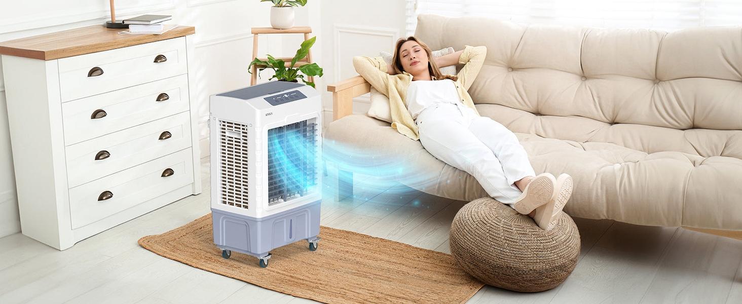 [FLASH SALE | ROVSUN ] 10.5 Gal Portable Evaporative Air Cooler with Remote Control