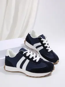 Vintage Trainer Shoes, Mesh Patchwork Reverse Fur Leather, Casual Sports Shoes, Laces Breathable Running Training Shoes