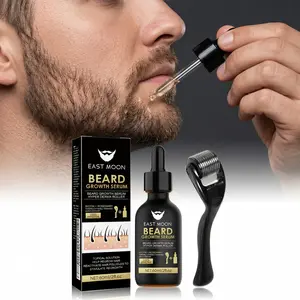 Beard Oil for Men，Beard Growth Essence And Roller Sets, Rich in Biotin & Collagen,Beard Care Nutrient Oil, Making Beards Thicker And Shinier, Men's Daily Beard Care Products And Tools，Nourishing Beard Oil for Men’s Daily Care