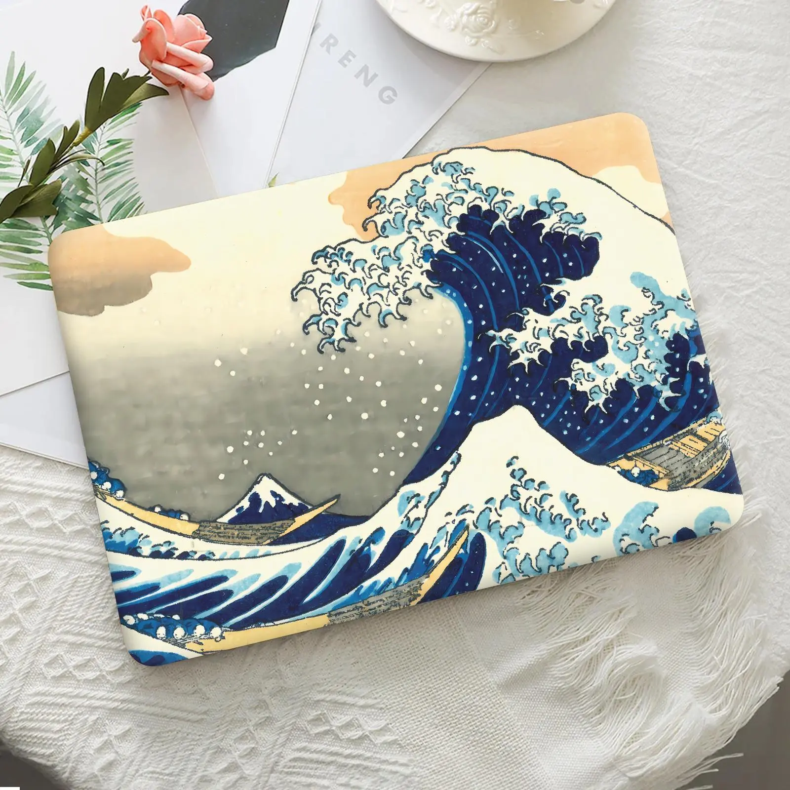 The Great Wave Pattern Laptop Sticker, DIY Laptop Skin Sticker, Self Adhesive Laptop Decal, Laptop Decoration Accessories for A+C Surface