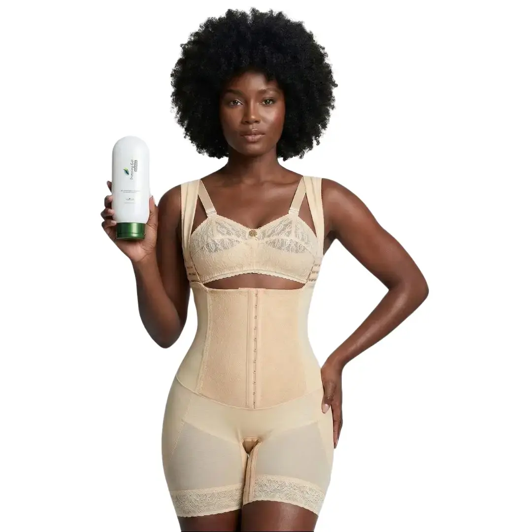 Duo Starter - Women Shapewear & Trimming Gel – Waist Trainer Bodysuit with Firming Body Gel | Tummy Control, Sculpting & Skin Care Support Set