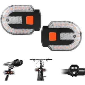 Bike Tail Light with Turn Signal, USB Rechargeable Bicycle Rear Lights, Split Safety Warning Taillight for Cycling, 5 Modes with Remote Control