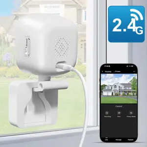 Indoor/Outdoor Window/Wall Camera, 2.4GHz  WiFi Cameras for Home Security, IR Night Vision, 2-Way Talk, 24/7 Recording, Easy Stick-on Install