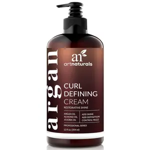 Artnaturals Curl Defining Cream-Moisturizer & Enhancer w/Almond, Jojoba & Argan Oil & Natural Frizz Control - for Wavy & Curly Hair Products - Sulfate Free - 12 Oz for Women and Men