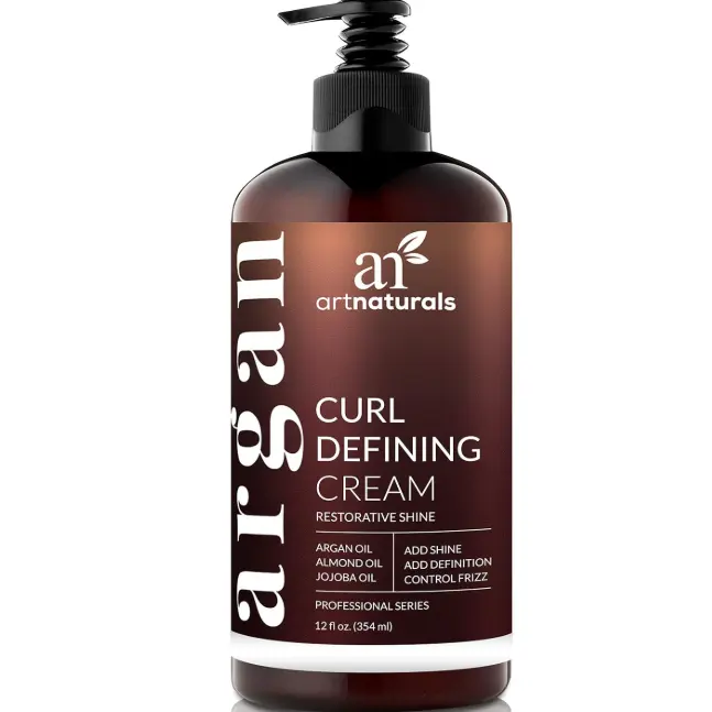 Artnaturals Curl Defining Cream-Moisturizer & Enhancer w/Almond, Jojoba & Argan Oil & Natural Frizz Control - for Wavy & Curly Hair Products - Sulfate Free - 12 Oz for Women and Men