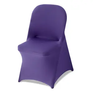 VEVOR 50 Pcs Purple Chair Covers, Polyester Spandex Chair Cover, Stretch Slipcovers for Wedding Party Dining Banquet Flat-Front Chair Covers, Fits Chair Measures up to 17.72 x 18.11 x 30.31 inch