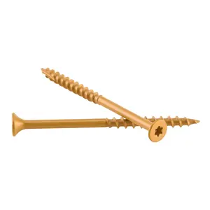 10 x 3 Inch Wood Screws 350 PCS Anti Rust Coated Torx  Star Drive Deck Screws for Outdoor Decking Fencing Framing with 2 Connectors