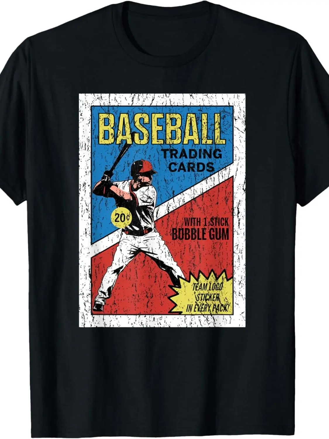 Retro Baseball Card Wrapper Distressed T-Shirt