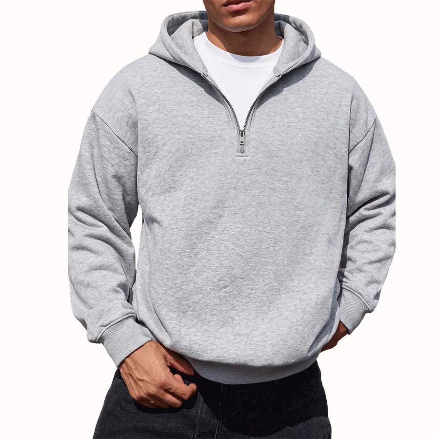 Unisex fashion casual sweatshirt, stylish and versatile, half-zip design, suitable for everyday wear, can be worn in spring, autumn, and winter.