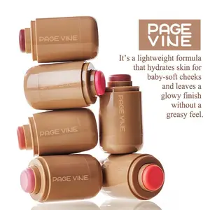 PAGE VINE Pocket Blush Stick Six-Color Lip and Cheek Gloss Stick Highlighter Stick