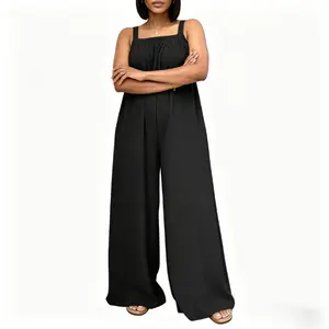 Women’s Plus Size Lady Basic Flowy Sleeveless Summer Tie-Knot Casual Dress - Cool Breathable Midi Casual Wear, Loose Fit Everyday Garment for Hot Weather, Minimalist Design tiktokshopspringglowup