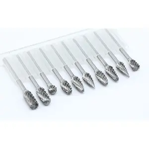 Pcs Carbide Burr Set 1/8" Shank Rotary Tools Attachment Kit Rasp Drill File Accessories Metal Wood Stone Steel Grinding Carving Cutting Polishing
