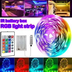 RGB 3535 LED Strip Light, Dimmable LED Light, Adjustable Brightness, Gradient Mode Support, Battery Powered, Ideal for Camping, Home Decor, Outdoor Events