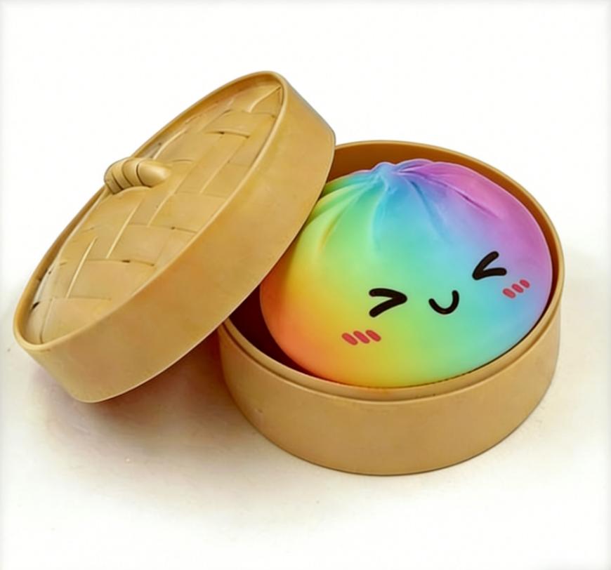 Upgraded Dumpling Squishy Mystery Bun Fidget Toy Soft TPR Material 9.5cm x 6cm Stress Relief Squeeze Toy for Adults Kids
