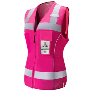 KAYGO KG0118 High Visibility Women Safety Vest, 8 Pockets Reflective vest with adjustable waist line, Slim Fit summervibes
