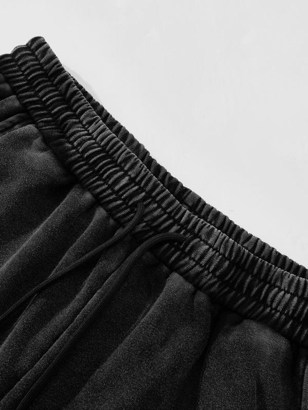 Comfortable Cotton Fabric, Thorn Print Casual Pants, New Autumn Winter Straight Leg Men's Pants, Sports Wide-Leg Sweatpants