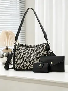 Buy a large bag and get a small bag as a gift, a set of three pieces. Printed canvas shoulder and crossbody bags for women. Casual, versatile, sporty and street-style large-capacity women's bags, perfect for shopping, dates and work.