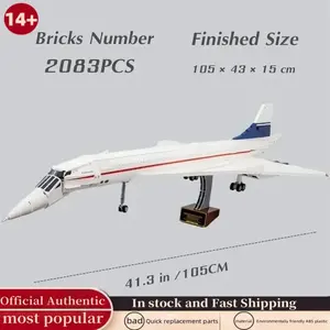 2083pcs Icons Airbus Concorde Supersonic Jet Model Kit, Compatible with 10318, DIY Toy for Boys, Birthday Christmas Gift