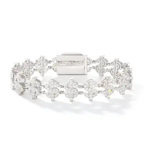 【#B338】US Dollar Bracelet UCCIYO Sparkling Synthetic Moissanite Chain Bracelet S925 Sterling Silver