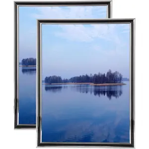 8.5x11 Picture Frame, Display Pictures 8.5x11 Certificate For Document Diploma Certificates Awards Collage Frame, Black-Silver,2Pack