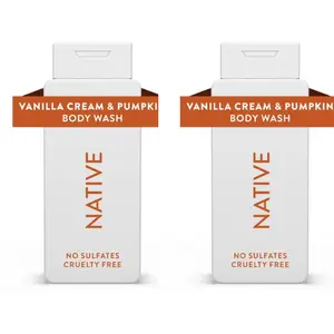 Native Limited Edition Vanilla Cream & Pumpkin Body Wash 18 FL OZ 2 PACK No Sulfates Cruelty Free