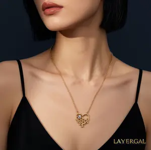 LG015 Honey Drip Heart Necklace