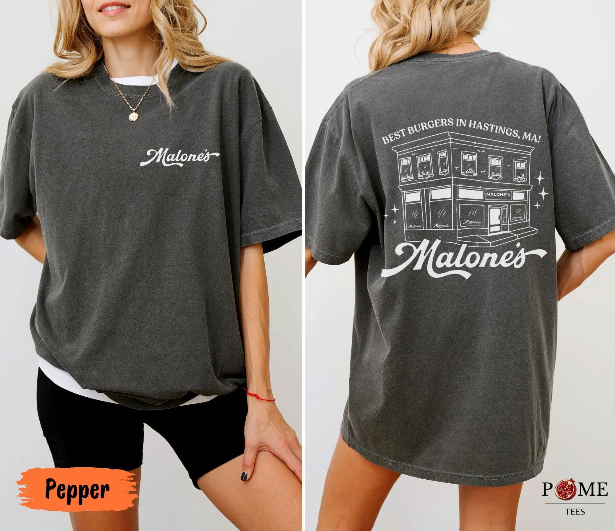 Comfort Colors® Malone's Bar T-Shirt, Best Burgers Hastings MA, College Hockey Romance Shirt, Fictional Boyfriend Tee, Campus Romance Top