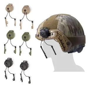 BOOIU Tactical Helmet Headset Adjustable Bracket Fast Ops Core Helmet ARC Rail Adapter Mount Noise Cancelling Headset Stand Army Helmet