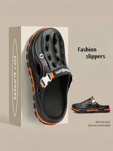 Unisex Hole Shoes, Thick Sole EVA Material Fashion Slip-On Slide, Indoor Outdoor Activities, Trendy Cool Slippers, Comfortable and Stylish Footwear