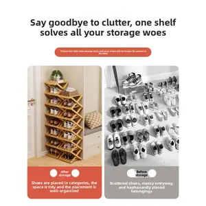 Simple folding shoe rack, multi-layer household shoe cabinet for rent, space-saving at the entrance of the dormitory, multi-functional installation-free rack, Shoe Storage Organizers