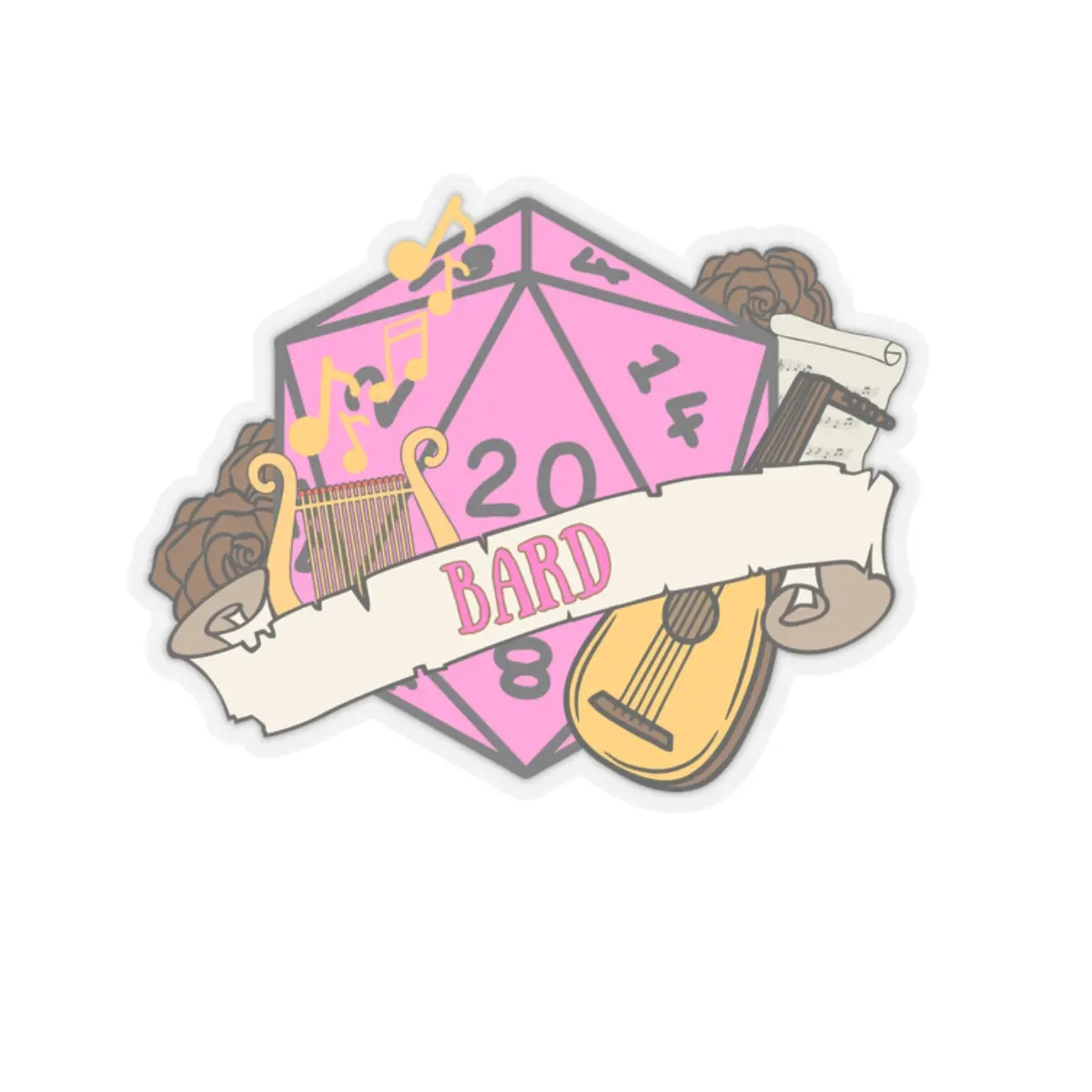 DnD Bard Class Sticker Dungeons and Dragons Fantasy Bard Decal TTRPG Vinyl Sticker | 3 Sizes Available!