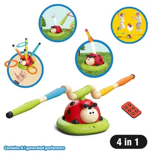 4-in-1 Remote Control ladybug Toy Set, Kid Sports Toys, Skipping Rope Machine Ferrule Game, Training Toy, Baseball Sports Toys, Children Indoor Outdoor Games