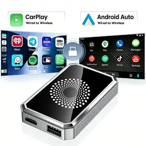 Magic Video Box,Wired-to-Wireless 3-in-1 Carplay Adapter— Designed for Vehicles with Factory-Wired CarPlay Supports In-Car Playback of Netflix, YouTube, TikTok, and More. Automatic Connection Adds More Fun to Every Drive