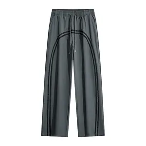 Men’s with Pockets — Solid Color Training/Track ,Straight-Leg Street, Fashionable Basic Wide-Leg Design mens jogger workout  men menswear athleisure chino loose long bagg uncuff boys sweatpants black gym summer fit Casual Loose-Fit Drawstring Pants slacks