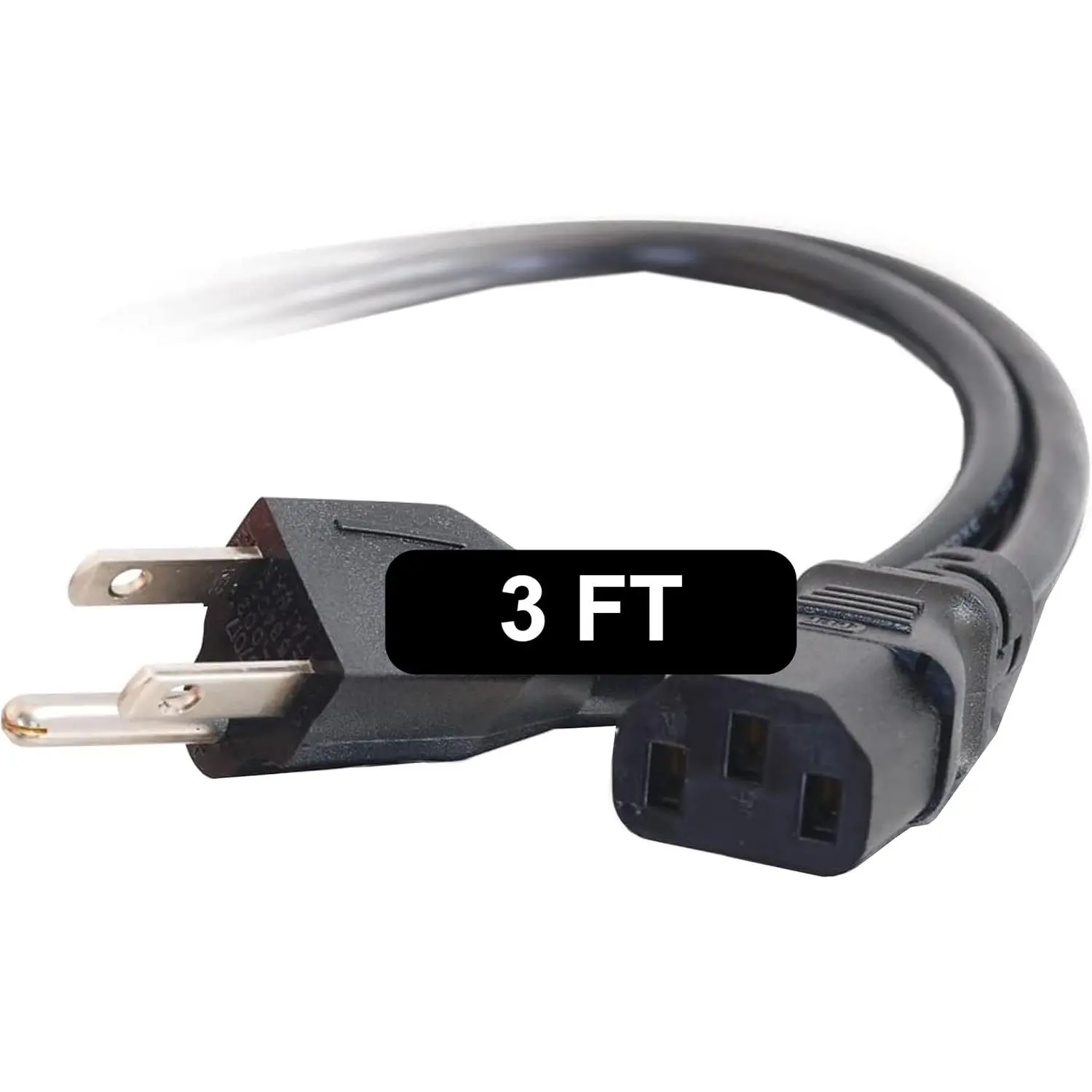 3FT Replacement AC Power Cord - Power Cable for Electronics, TV, Computer, Printer, Radio, Monitor, Samsung, Dell, Vizio, LG, Asus, Laptop