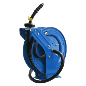 OilShield Fuel Hose Reel 3/4" Retractable Heavy Duty Steel Construction with Rubber Hose, 6' Lead-in Hose