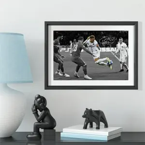 Paris Neymar career jersey solid wood decorative photo frame photo wall table hanging frame ornament home painting fan gift