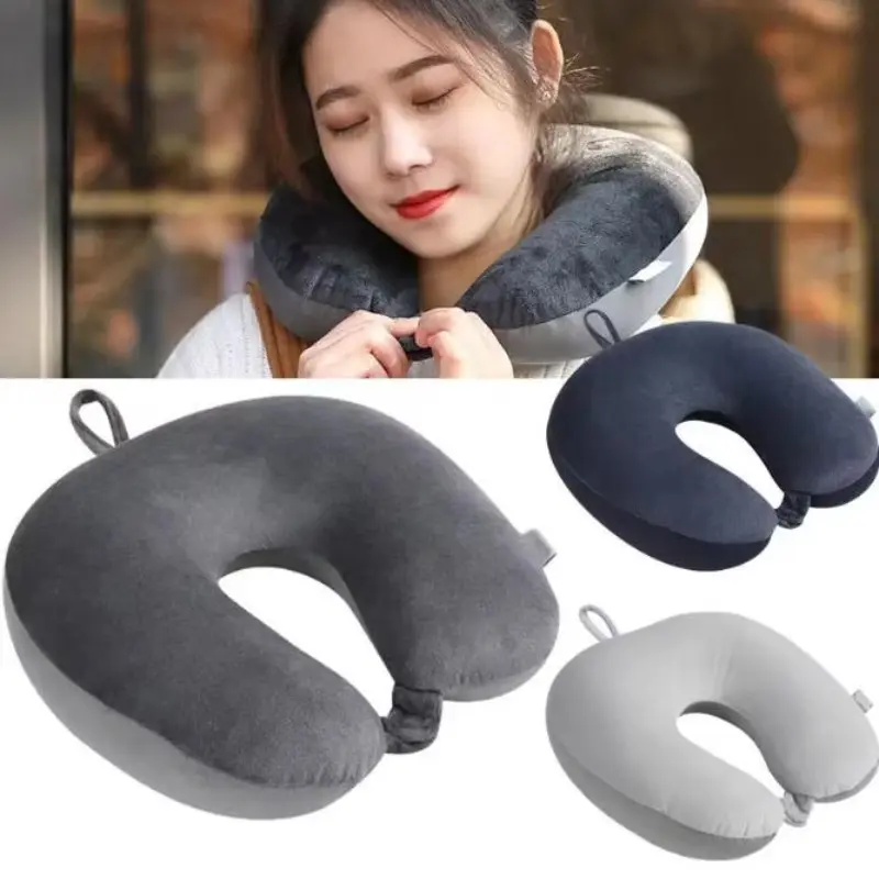 Car Neck Pillow Soft Travel Pillow with Foam Beads for Airplane Car Home Office Use, Comfortable Support Cushion for Long Journeys, Car Accessories